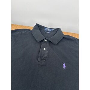 Polo Ralph Lauren Short Sleeve Pique Polo Shirt Mens XL Black Casual Preppy